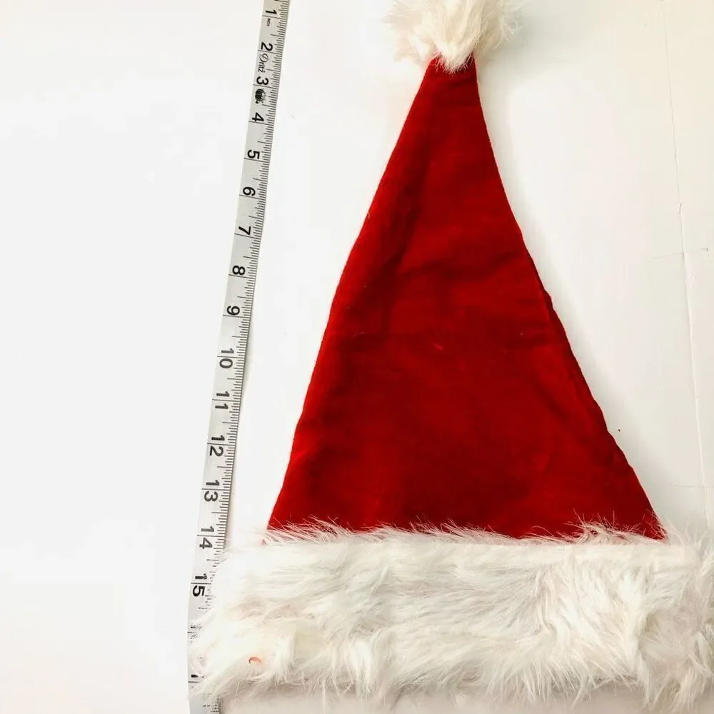 Red Santa Hat with Rhinestone Crown Tiara – Adult Size Holiday Christmas Hat, OS